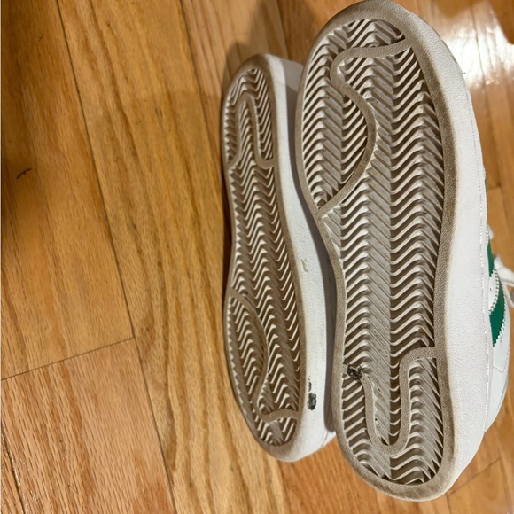 adidas Superstar White and Green Sneakers - Picture 7 of 10